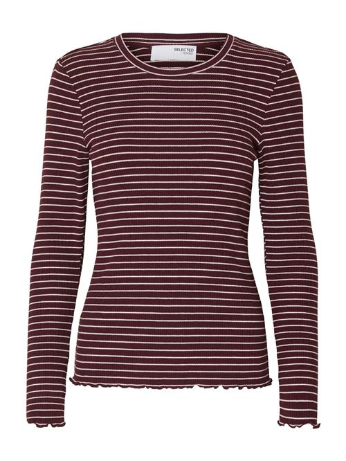 SELECTED Shirts 'SLFAnna'  aubergine / hvid