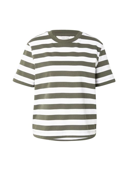 SELECTED Shirts 'SLFESSENTIAL'  mørkegrøn / hvid