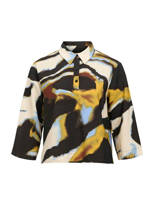 OBJECT Bluse 'OBJDINA'  gul / mørkeorange / sort / hvid