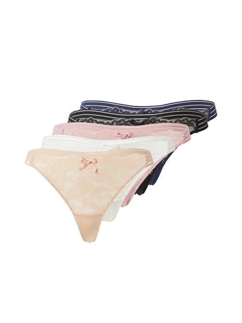 Hunkemöller String 'Sully'  beige / navy / lyserød / sort / hvid