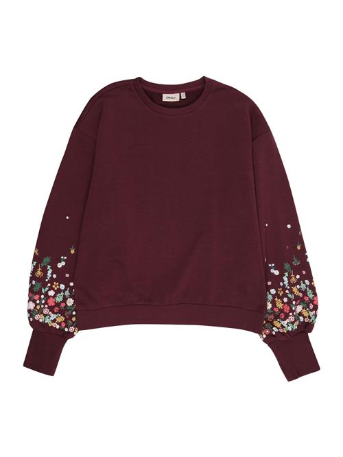 ONLY GIRLS Sweatshirt 'KOGBROOKE'  gul / grøn / brombær / lyserød