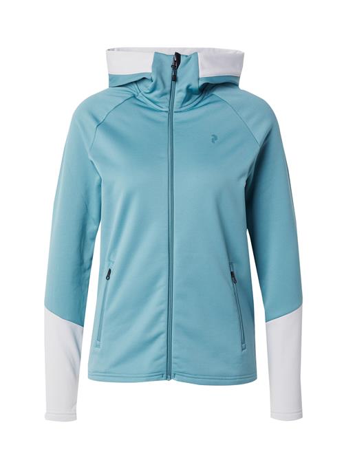 PEAK PERFORMANCE Sportssweatjakke 'Rider Essentials'  turkis / hvid