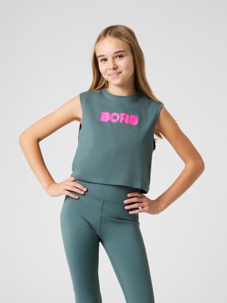 Björn Borg Borg Cropped Tank Top Grøn, 134-140