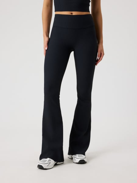 Björn Borg Studio Ribbed Flare Tights Regular Sort, XS