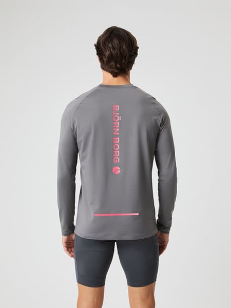 Björn Borg Borg Performance Long Sleeve Brushed T-shirt Grå, XL