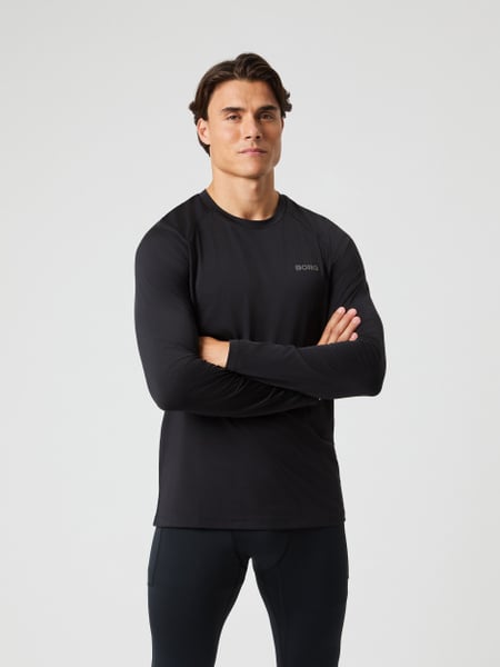 Björn Borg Borg Performance Long Sleeve Brushed T-shirt Sort, S