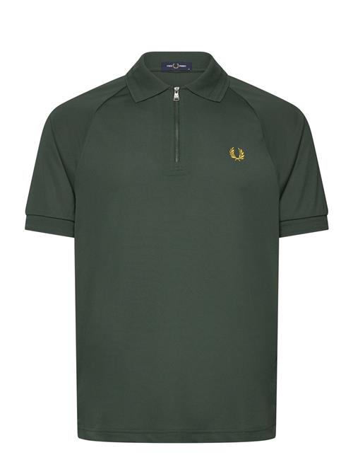 Zip Neck Polo Shirt Fred Perry Green