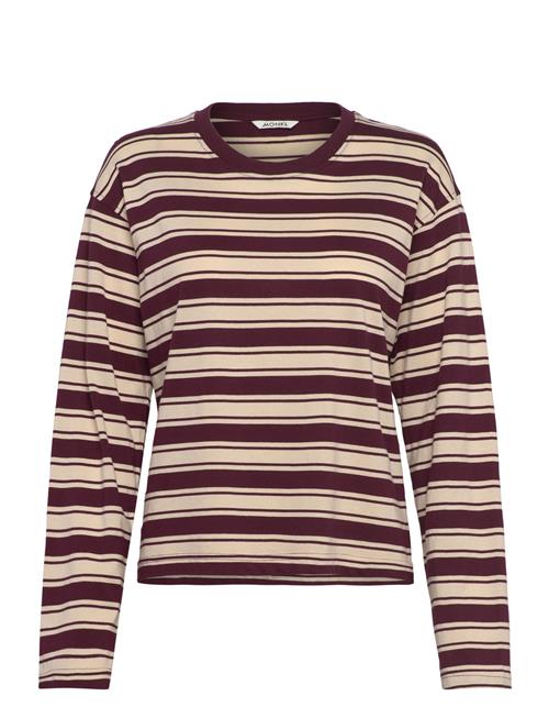 Boxy Long Sleeve T-Shirt Monki Burgundy