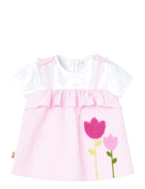 Poplin Dress Striped Boboli Pink