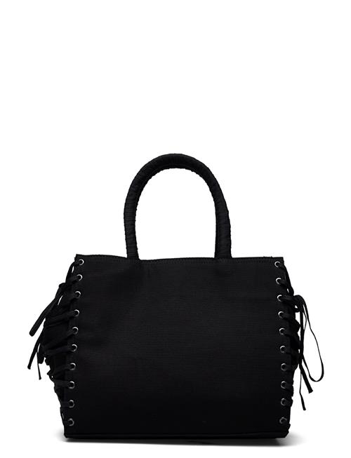 Lacing Cotton Handbag Monki Black
