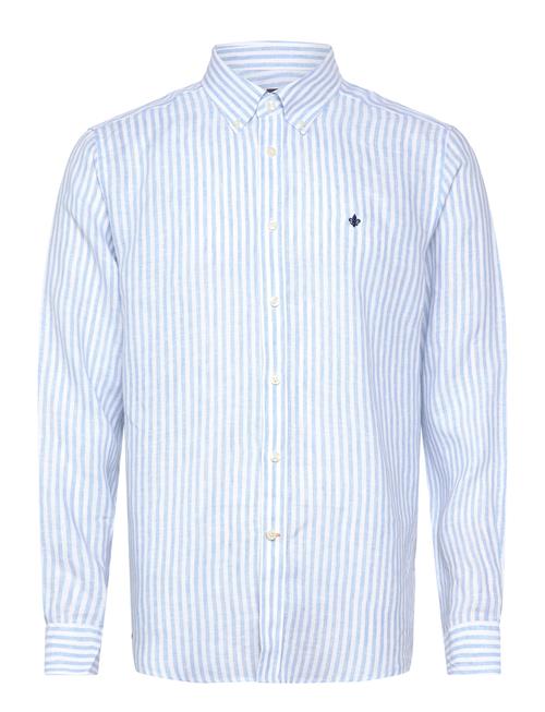 Douglas Linen Stripe Shirt-Classic Fit Morris Blue