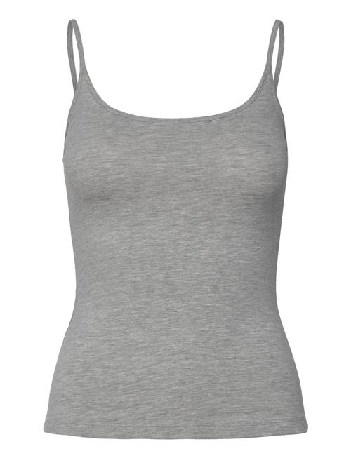 Fitted Strappy Scoop Neck Singlet Weekday Grey