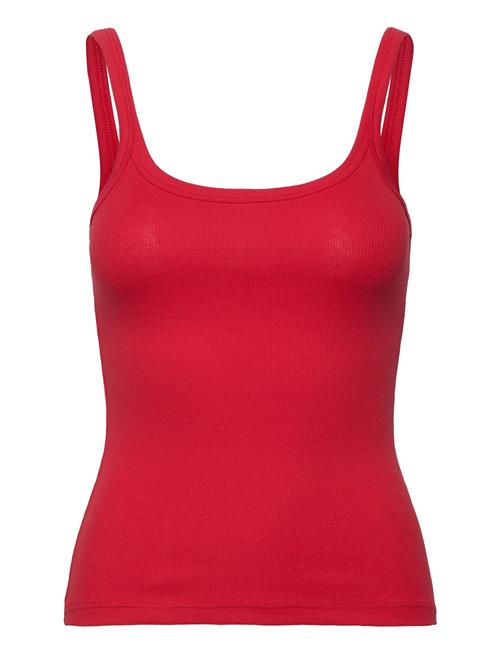 Close Fitted Ribbed Singlet Weekday Red