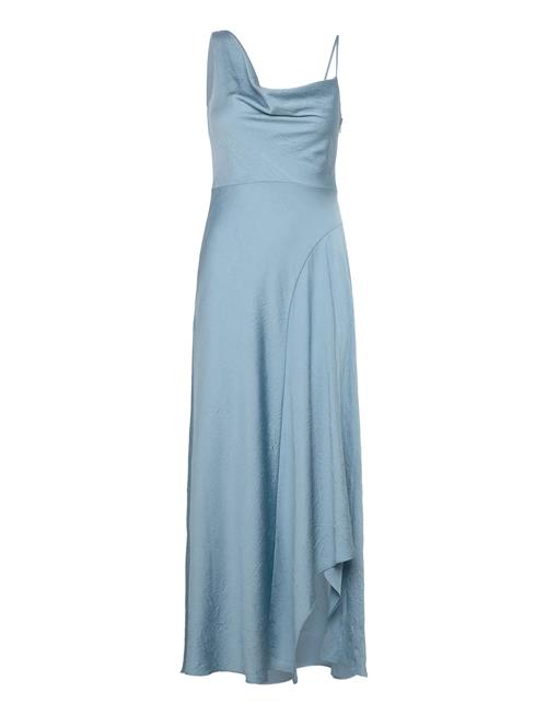 Asymmetrical Creased-Effect Dress Mango Blue