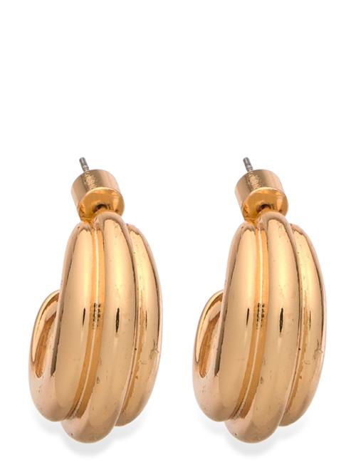 Embossed Hoop Earrings Mango Gold