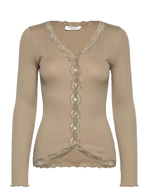 Rwbabette Silk Ls V-Neck Lace Cardi Rosemunde Beige
