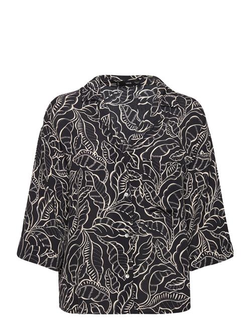 Floral Short-Sleeved T-Shirt Mango Black