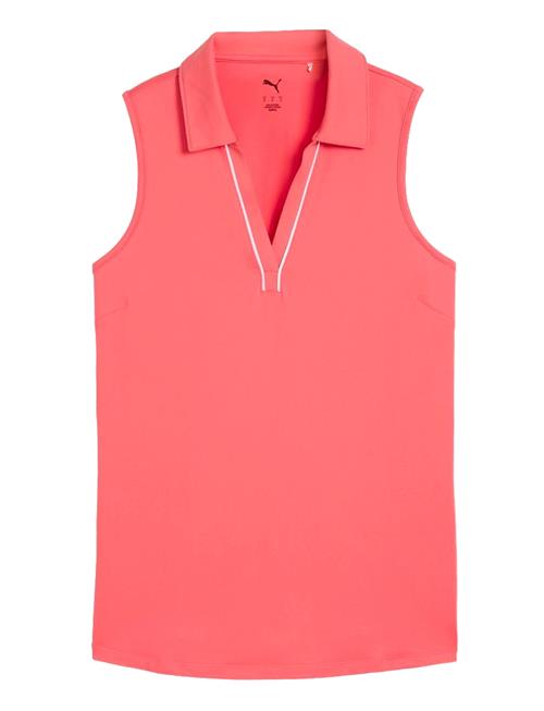 W Cloudspun Piped Sl Polo PUMA Golf Pink