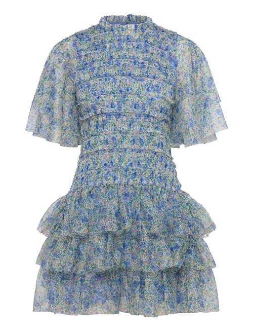 Minnie Short Sleeve Lace Mini Dress Malina Blue