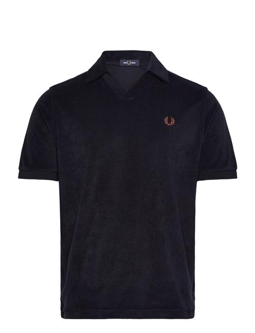 Open Collar Towelling Polo Fred Perry Navy