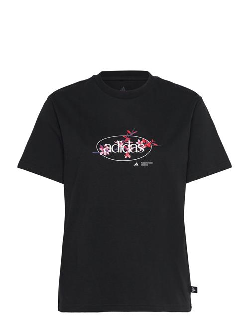 W Elem Flrl Tee Adidas Sportswear Black