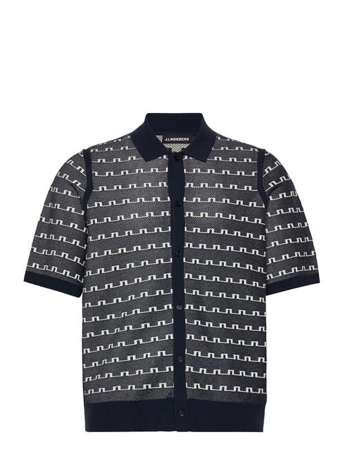 Rolando Logo Jacquard Polo J. Lindeberg Navy