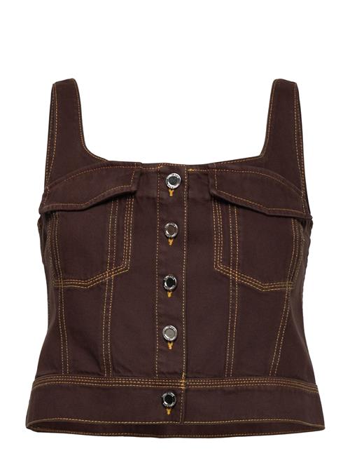 2251 Denim, Cropped Denim Bustier STINE GOYA Brown