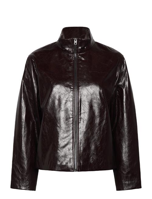 Perkins Collar Texture Jacket Mango Brown