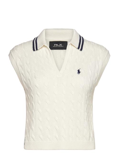 Cable-Knit Sleeveless Polo Shirt Ralph Lauren Golf White