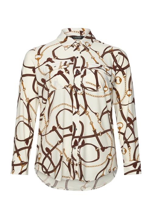 Slim Fit Belting-Print Jersey Shirt Lauren Women Cream