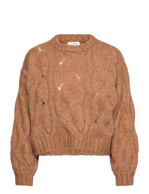 Short Cable Knitted Sweater Monki Brown
