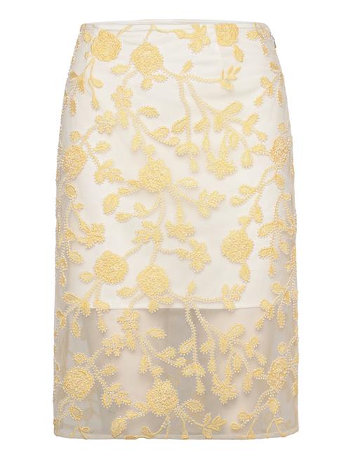 Flower Beads Pencil Skirt ROTATE Birger Christensen Yellow
