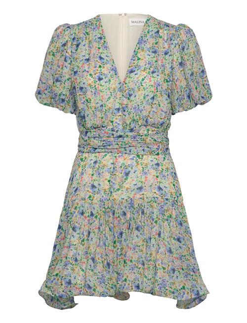 L V-Neck Chiffong Mini Dress Malina Patterned