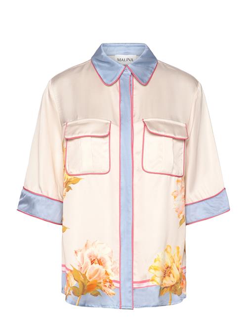 Pam Short Sleeve Satin Shirt Malina Cream
