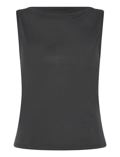 Super Soft Sleeveless Boatneck Top Monki Black