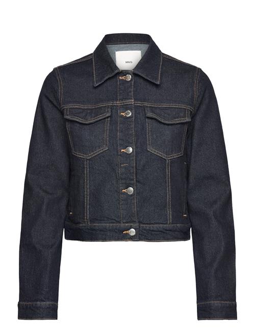 Denim Jacket Pockets Mango Navy