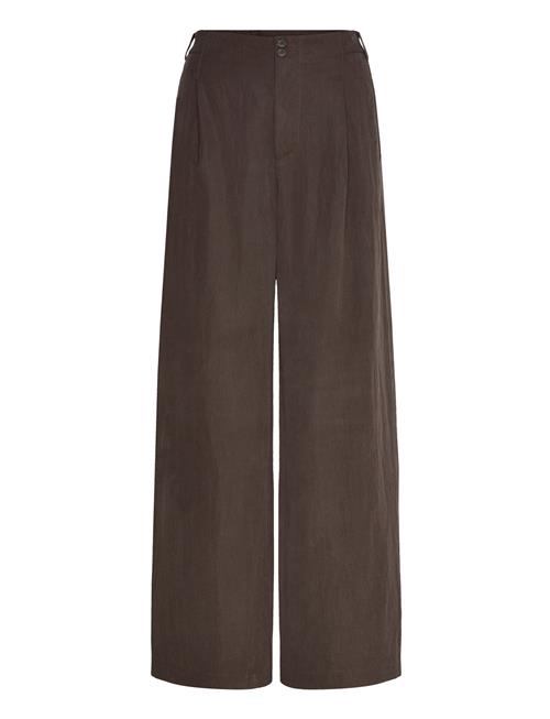 Straight-Fit Lyocell Trousers With Pleats Mango Brown
