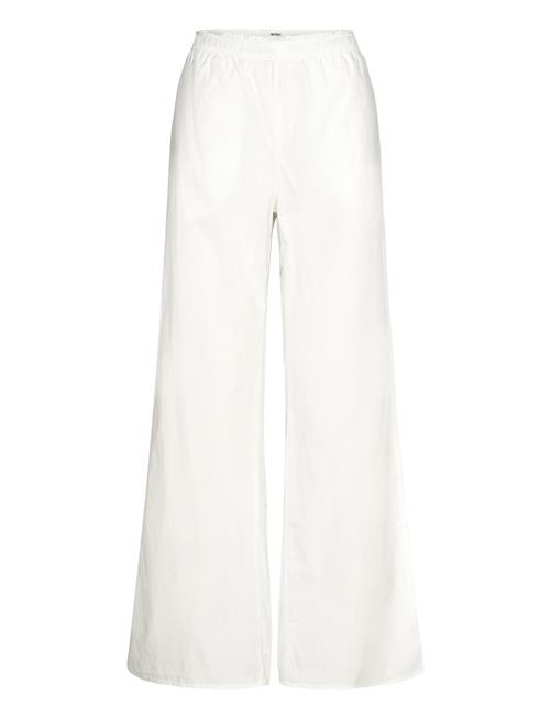 Wide Leg Cotton Poplin Pyjama Trousers Monki White
