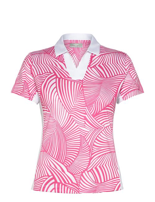 Stencil Floral Polo Callaway Pink