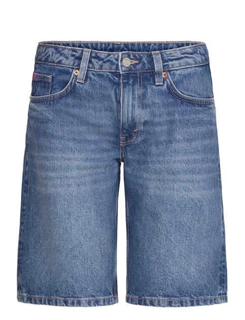 Imoo Low-Rise Wide Leg Denim Shorts Monki Blue