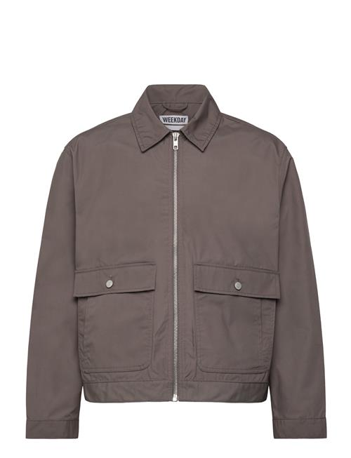 Minimal Zip-Up Jacket Weekday Brown