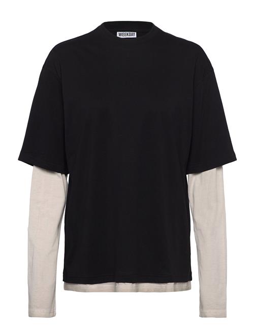 Double-Layered Long-Sleeved T-Shirt Weekday Black