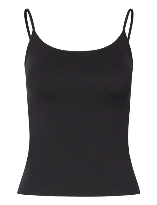 Fitted Strappy Scoop Neck Singlet Weekday Black