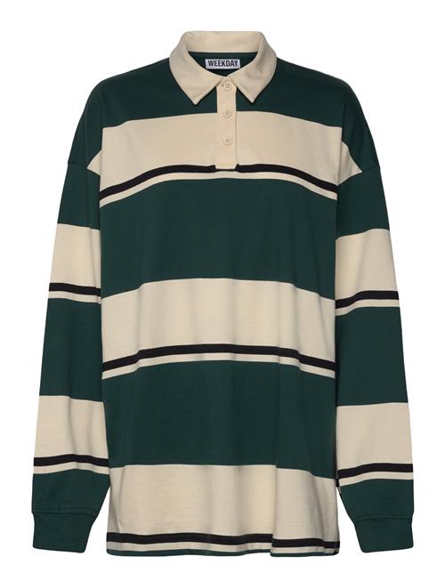 Striped Over D Polo Shirt Weekday Beige