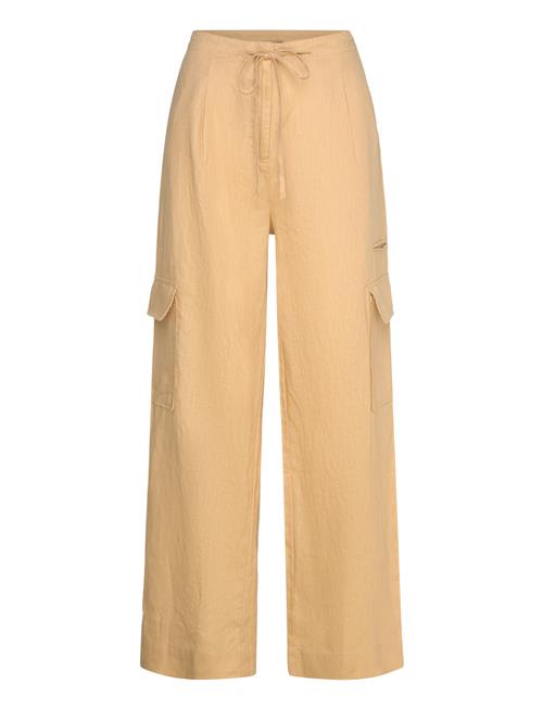 Linen Cargo Trousers Mango Beige