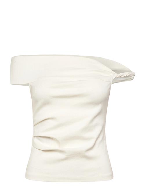 Asymmetrical Strapless Top Mango White