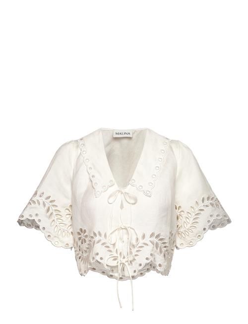 Estela Broderie Anglais Blouse Malina White