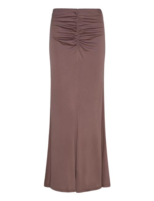 Majori Ruched Jersey Maxi Skirt Malina Brown