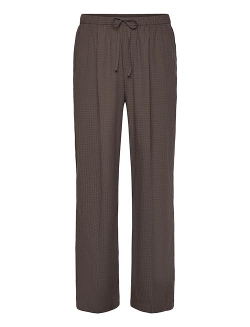 Loose Checked Trousers Weekday Brown