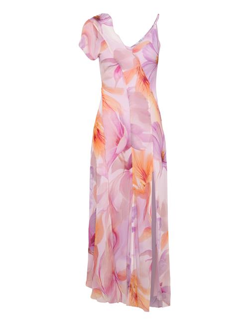 Floral-Print Dress With Asymmetrical Straps Mango Pink